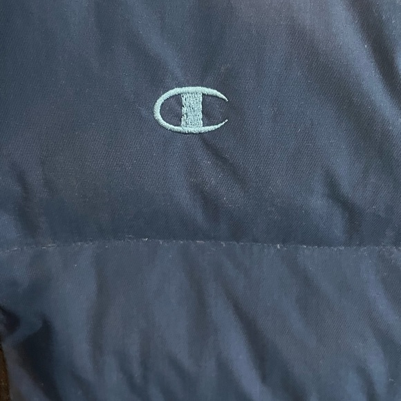 Men’s VINTAGE CHAMPION Down Feather Vest ~ Blue ~ Size Small - Picture 6 of 10